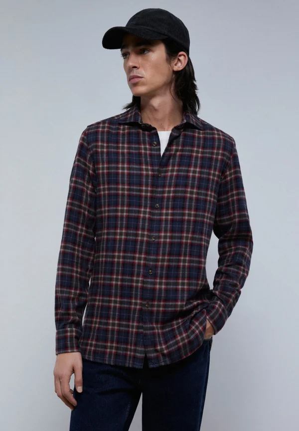 scalperscompany Camisa Cuadros Tartan Calavera-Hombre Camisas