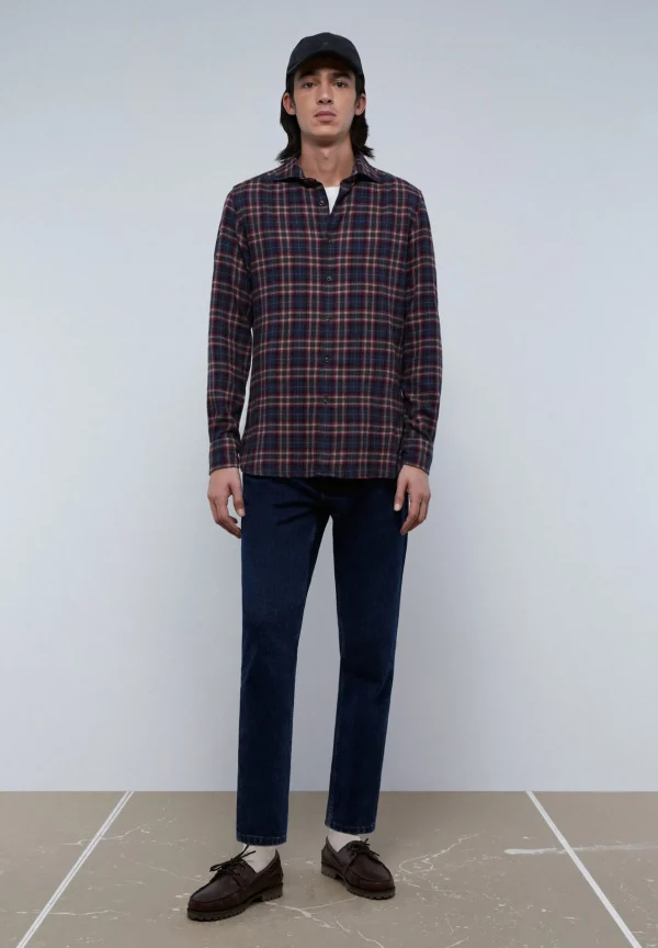 scalperscompany Camisa Cuadros Tartan Calavera-Hombre Camisas