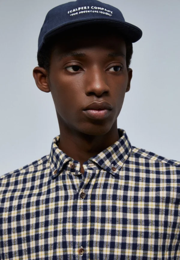 scalperscompany Camisa Cuadros Tartan Cuello Botones-Hombre Camisas