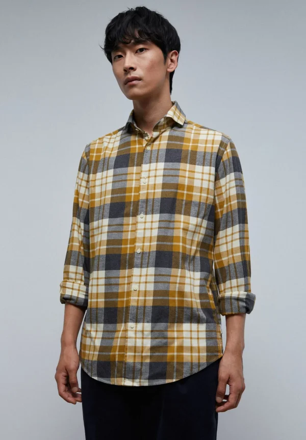 scalperscompany Camisa Cuadros Tartan Franela-Hombre Camisas