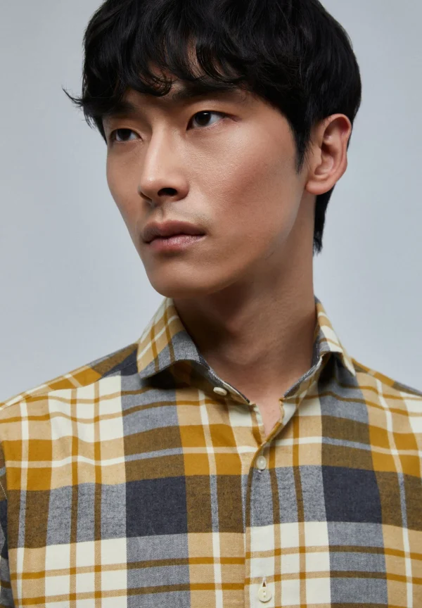 scalperscompany Camisa Cuadros Tartan Franela-Hombre Camisas