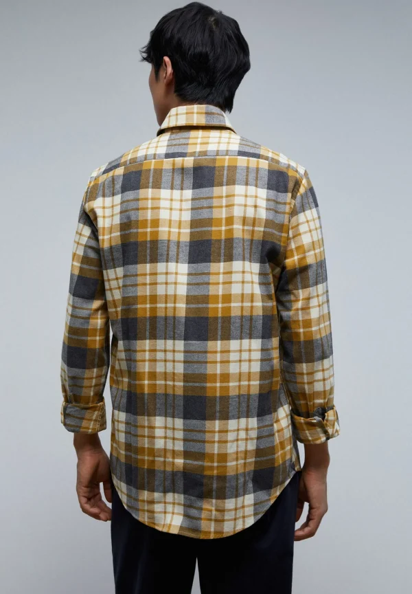 scalperscompany Camisa Cuadros Tartan Franela-Hombre Camisas