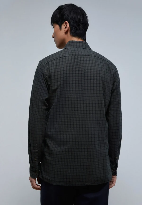 scalperscompany Camisa Cuadros Tartan Franela-Hombre Camisas