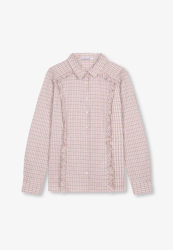 scalperscompany Camisa Cuadros Volante-Mujer Camisas Y Blusas