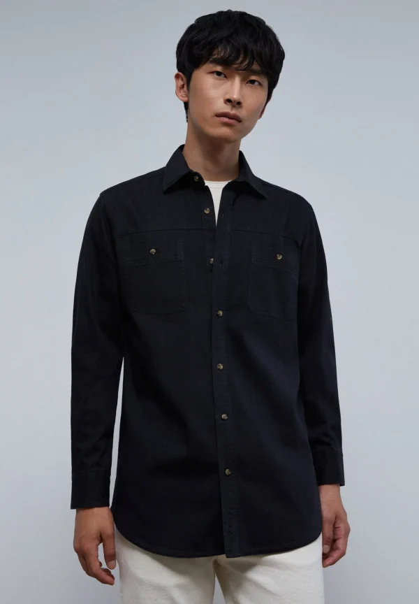 scalperscompany Camisa Denim Bolsillos-Hombre Camisas