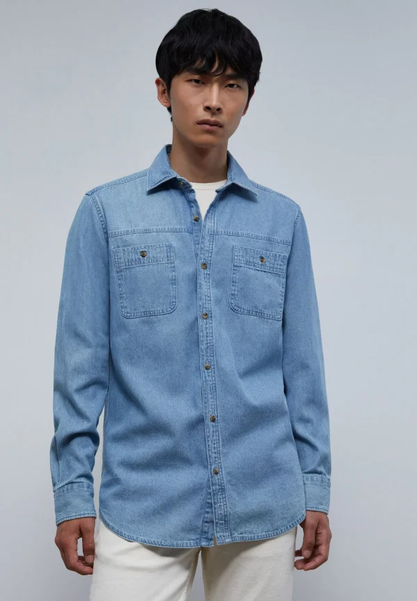 scalperscompany Camisa Denim Bolsillos-Hombre Camisas