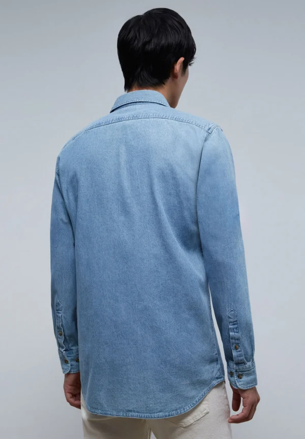 scalperscompany Camisa Denim Bolsillos-Hombre Camisas