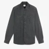 scalperscompany Camisa Denim Bolsillos Boton-Hombre Camisas