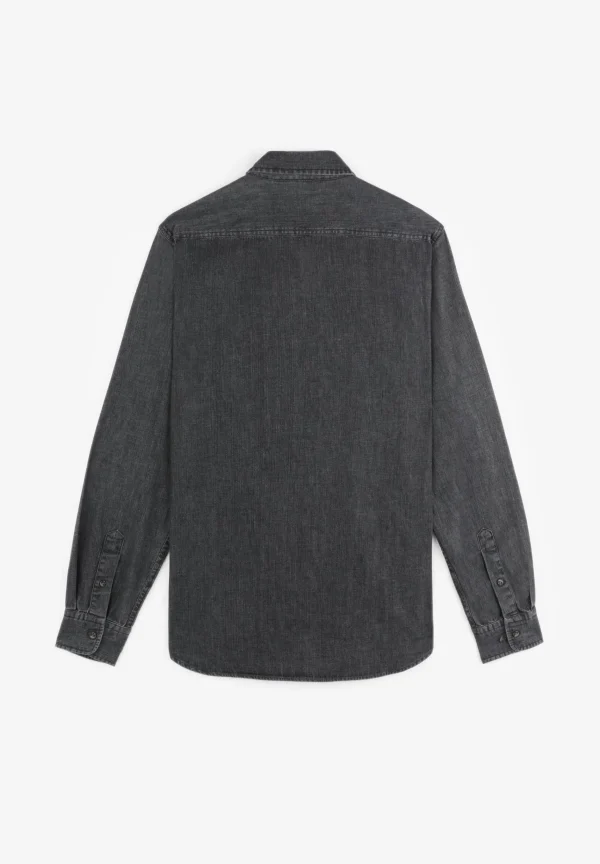 scalperscompany Camisa Denim Bolsillos Boton-Hombre Camisas