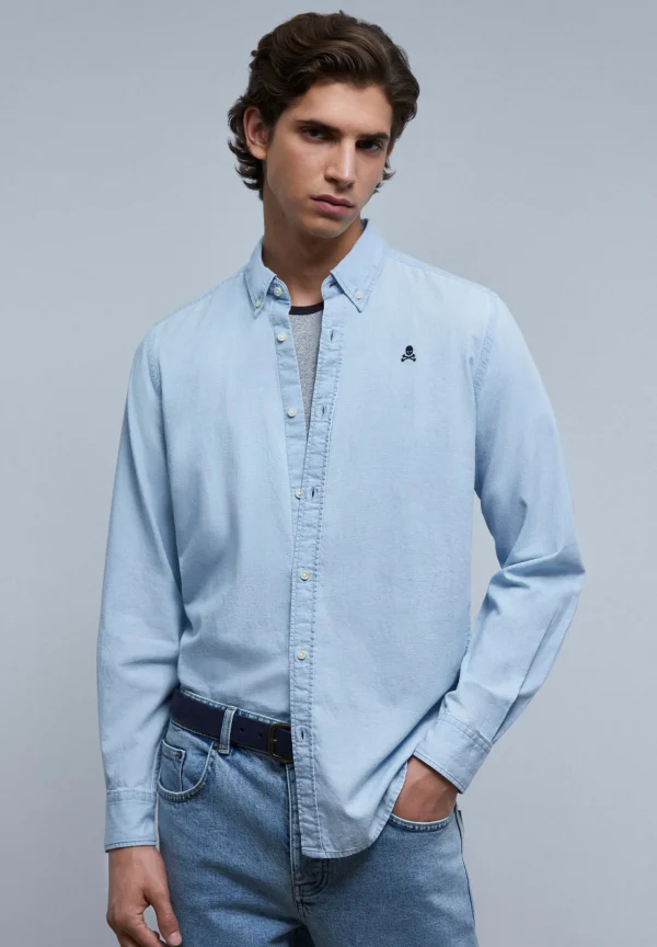 scalperscompany Camisa Denim Botones-Hombre Camisas