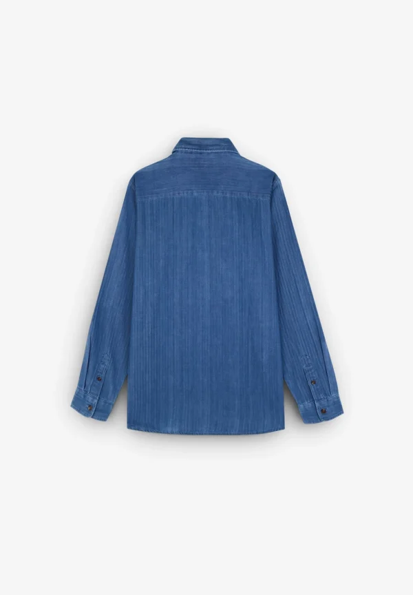 scalperscompany Camisa Denim Calavera Contraste-Niños Camisas