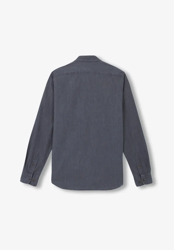 scalperscompany Camisa Denim Calavera Tono-Hombre Camisas