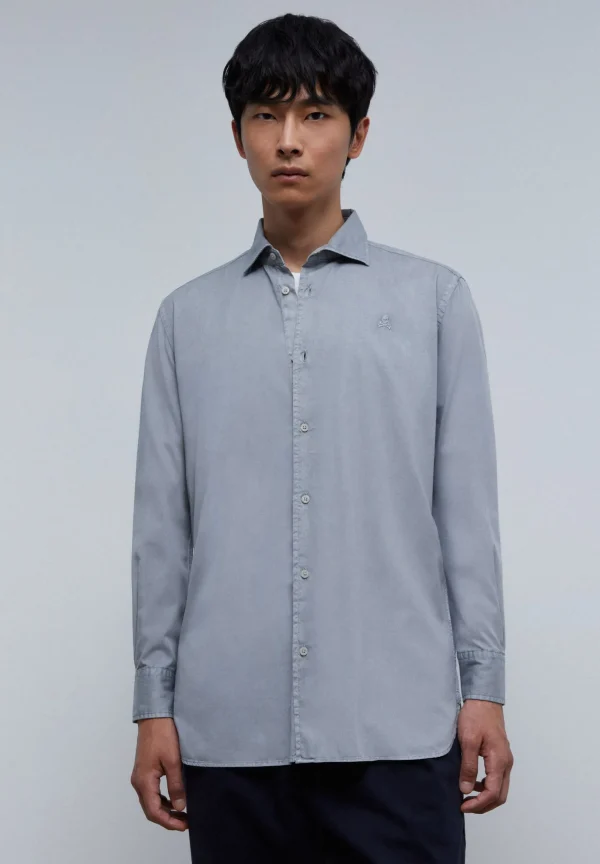scalperscompany Camisa Lavada Calavera-Hombre Camisas