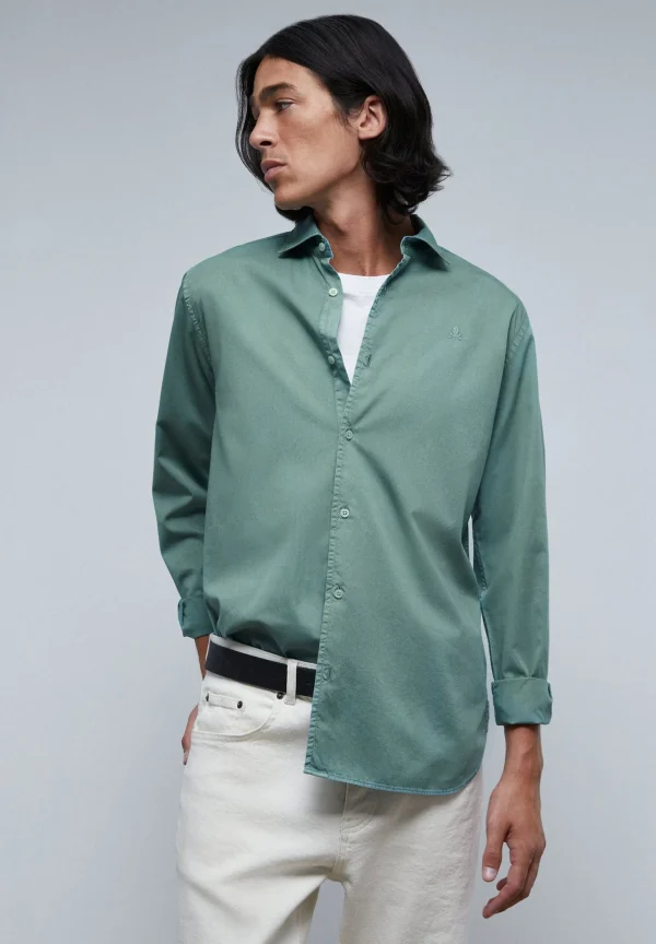 scalperscompany Camisa Lavada Calavera-Hombre Camisas