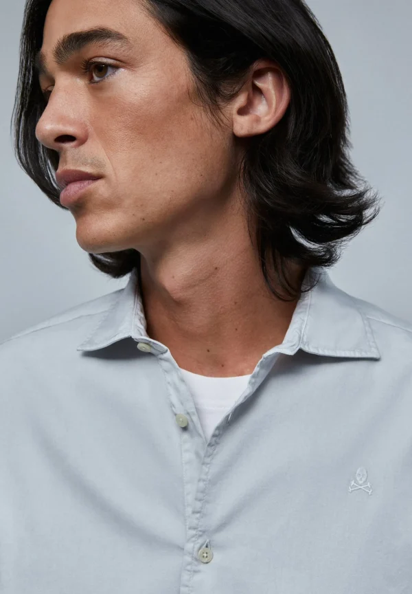 scalperscompany Camisa Lavada Calavera-Hombre Camisas