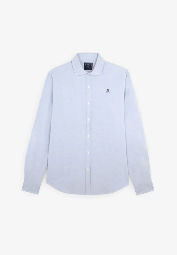 scalperscompany Camisa Oxford Calavera Contraste-Hombre Big And Tall