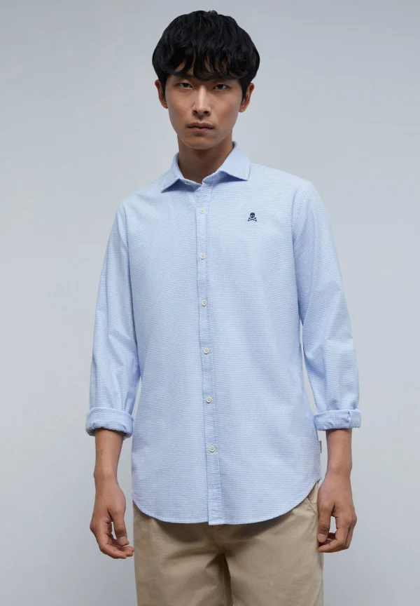 scalperscompany Camisa Oxford Calavera Contraste-Hombre Camisas