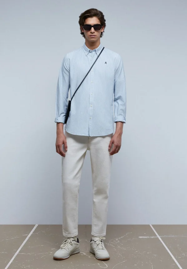 scalperscompany Camisa Oxford Calavera Contraste-Hombre Camisas