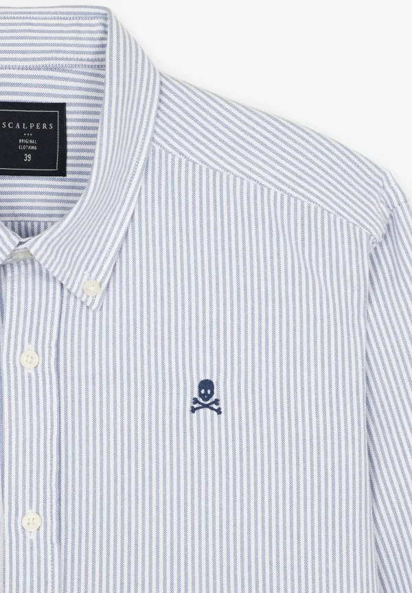 scalperscompany Camisa Oxford Calavera Contraste-Hombre Big And Tall