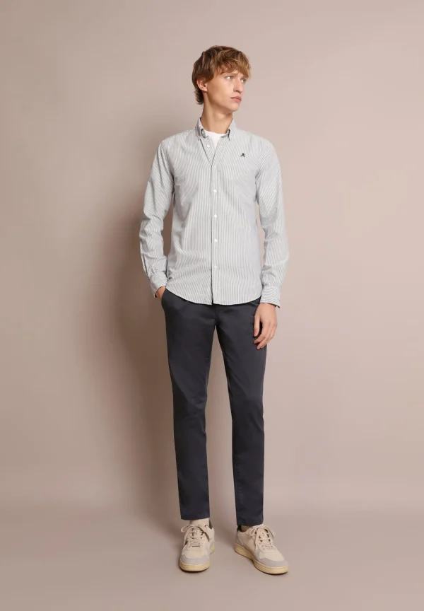 scalperscompany Camisa Oxford Calavera Contraste-Hombre Camisas