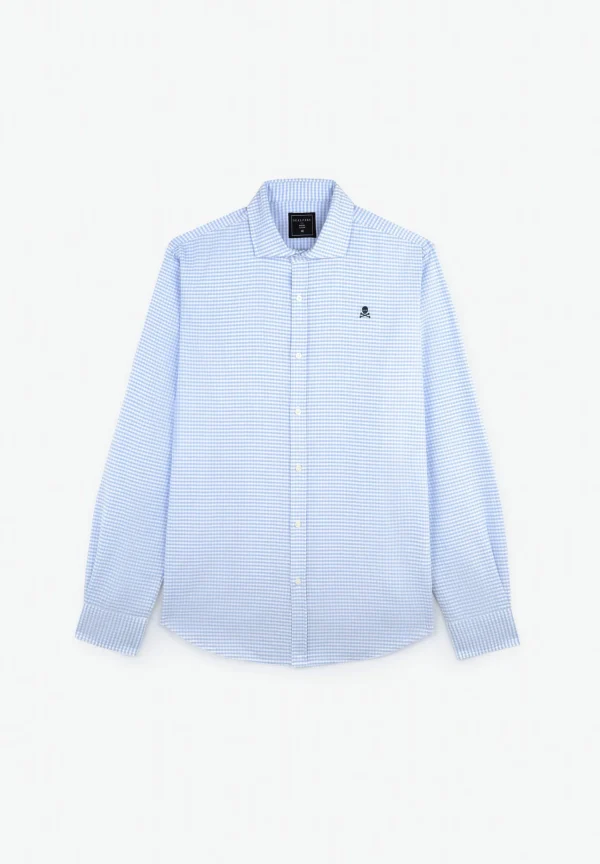 scalperscompany Camisa Oxford Calavera Contraste-Hombre Camisas