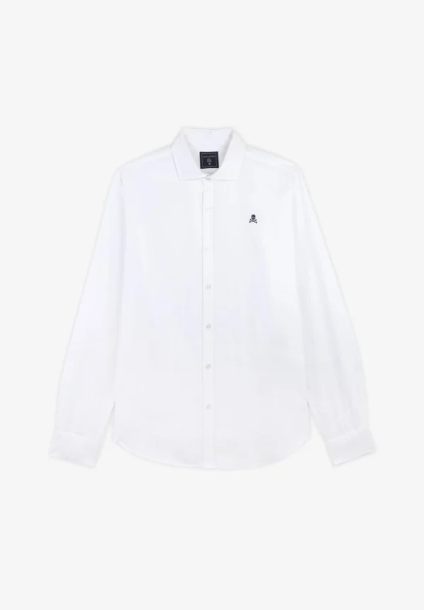 scalperscompany Camisa Oxford Calavera Contraste-Hombre Camisas