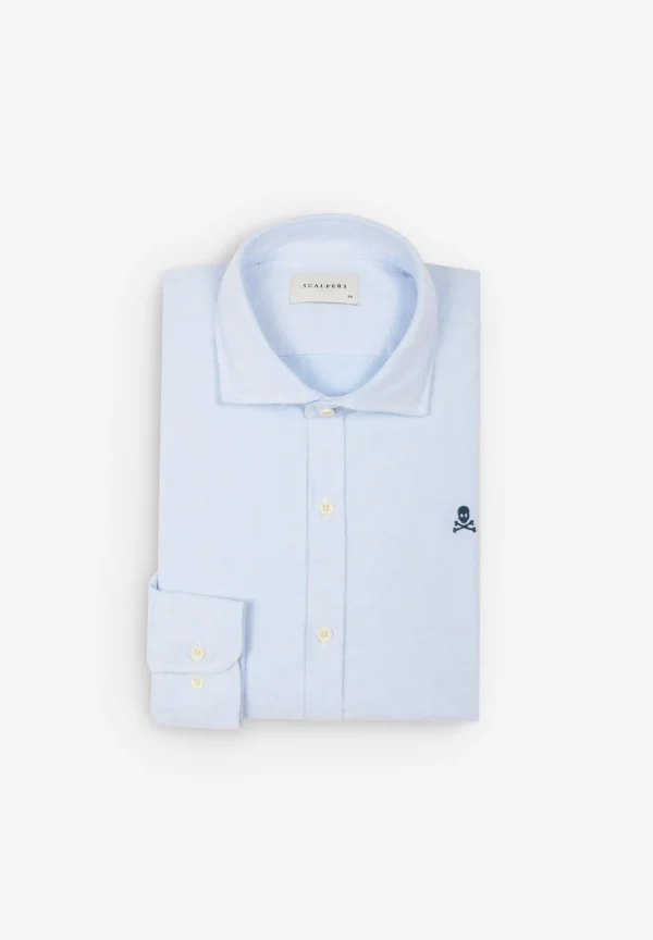 scalperscompany Camisa Oxford Calavera Contraste-Hombre Camisas