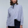 scalperscompany Camisa Oxford Cuello Botones-Mujer Camisas Y Blusas
