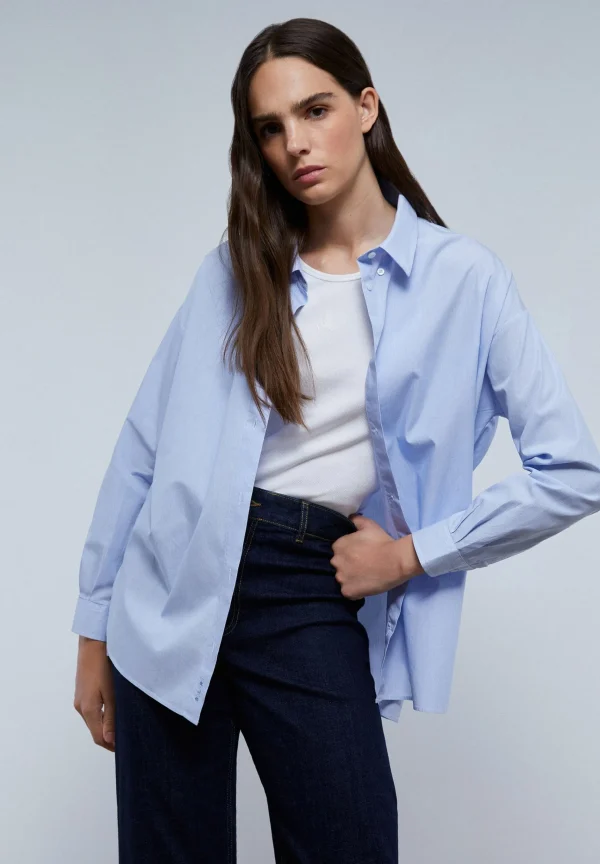 scalperscompany Camisa Oxford Cuello Botones-Mujer Camisas Y Blusas
