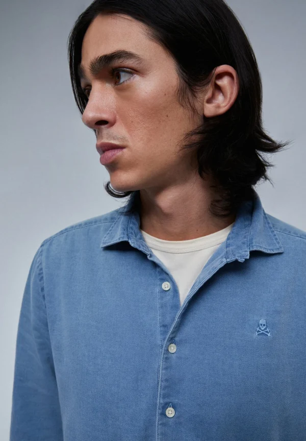 scalperscompany Camisa Polera Denim-Hombre Camisas