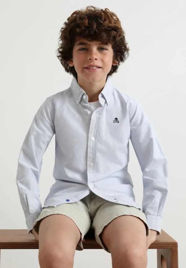 scalperscompany Camisa Rayas Calavera Contraste-Niños Camisas