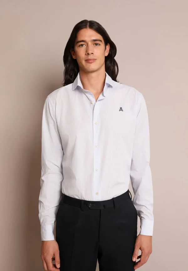 scalperscompany Camisa Vestir Calavera Contraste-Hombre Camisas