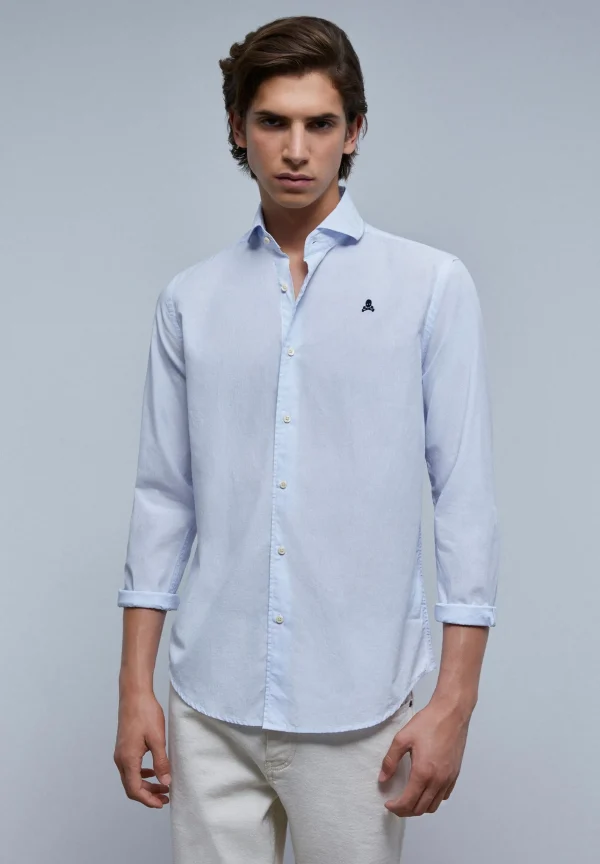 scalperscompany Camisa Vestir Calavera Contraste-Hombre Camisas