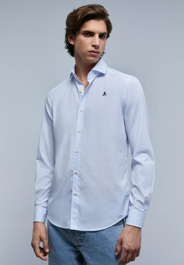scalperscompany Camisa Vestir Calavera Contraste-Hombre Camisas