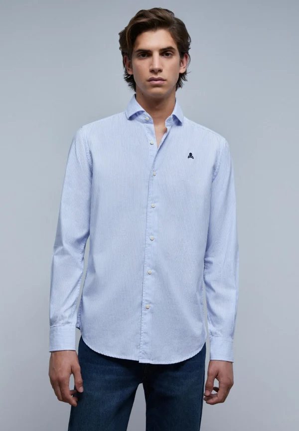 scalperscompany Camisa Vestir Calavera Contraste-Hombre Camisas