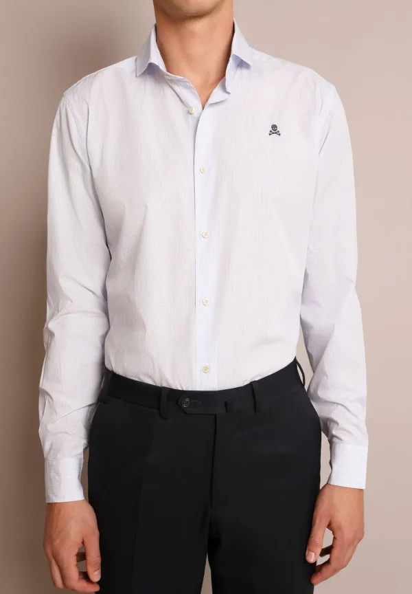 scalperscompany Camisa Vestir Calavera Contraste-Hombre Camisas