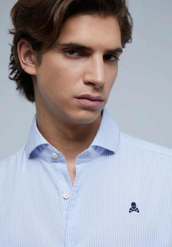scalperscompany Camisa Vestir Calavera Contraste-Hombre Camisas