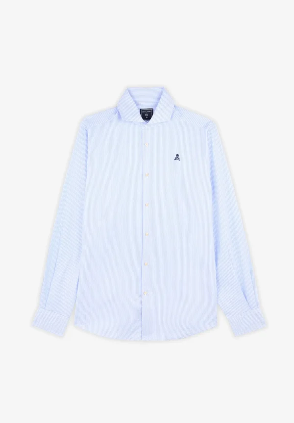 scalperscompany Camisa Vestir Calavera Contraste-Hombre Camisas