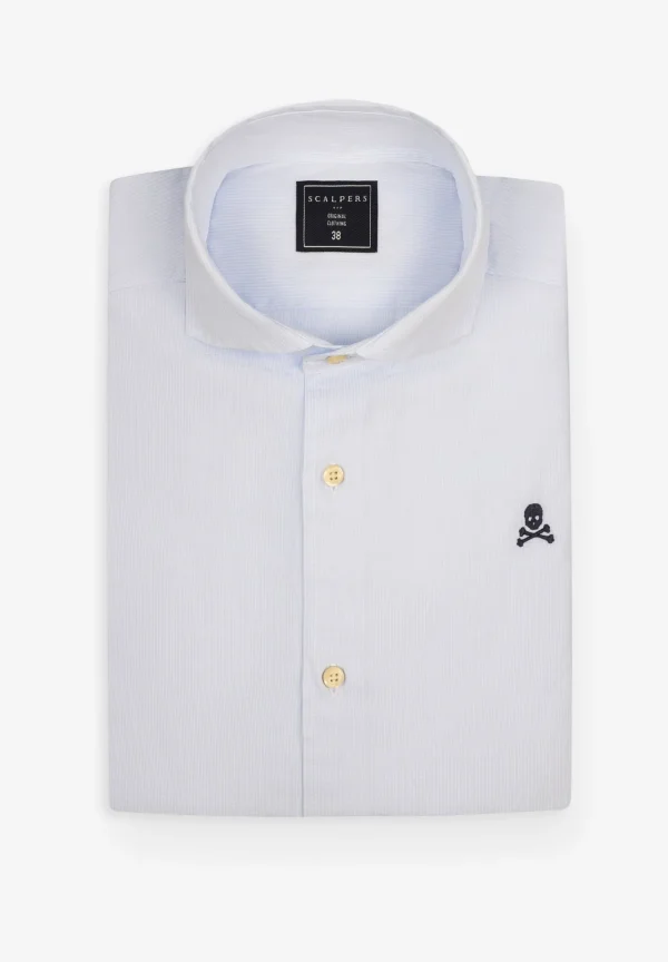 scalperscompany Camisa Vestir Calavera Contraste-Hombre Camisas