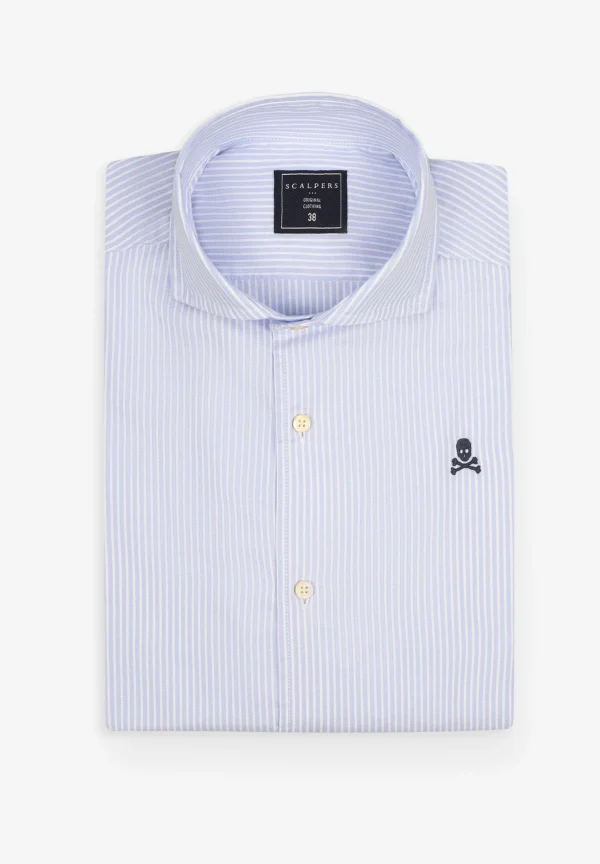 scalperscompany Camisa Vestir Calavera Contraste-Hombre Camisas