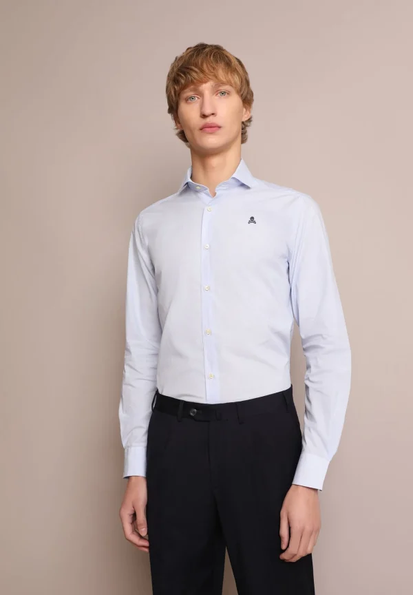 scalperscompany Camisa Vestir Cuadros Calavera Contraste-Hombre Camisas