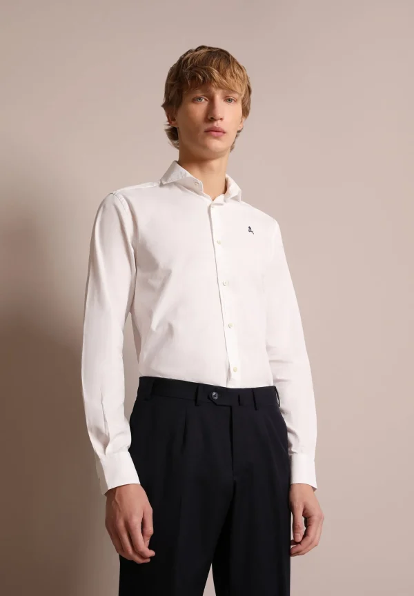 scalperscompany Camisa Vestir Lisa Calavera Contraste-Hombre Camisas