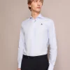 scalperscompany Camisa Vestir Rayas Calavera Contraste-Hombre Camisas