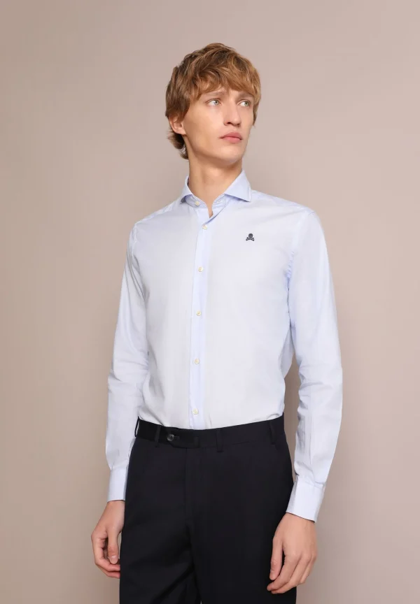 scalperscompany Camisa Vestir Rayas Calavera Contraste-Hombre Camisas