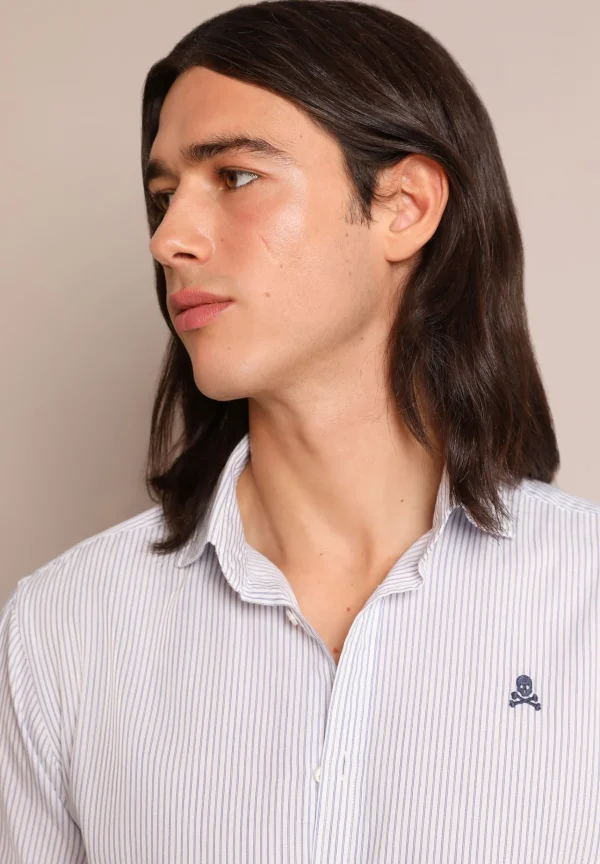 scalperscompany Camisa Vestir Slim Fit Calavera-Hombre Camisas