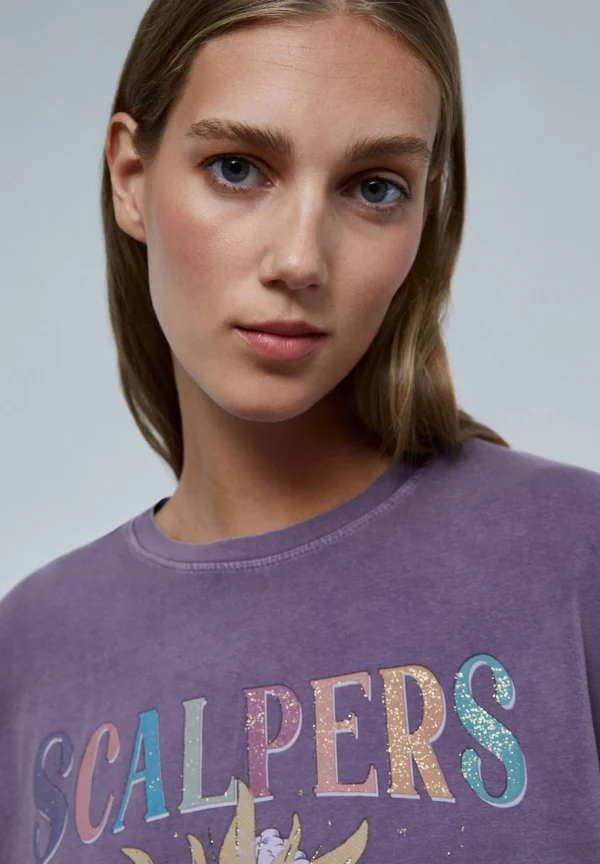 scalperscompany Camiseta Arcoiris Glitter-Mujer Camisetas Y Tops