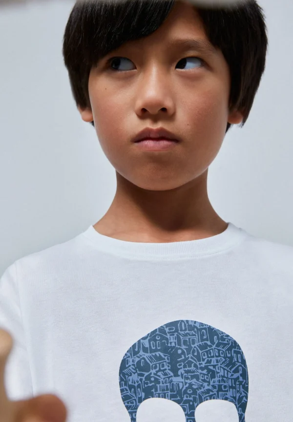 scalperscompany Camiseta Calavera Estampado-Niños Camisetas