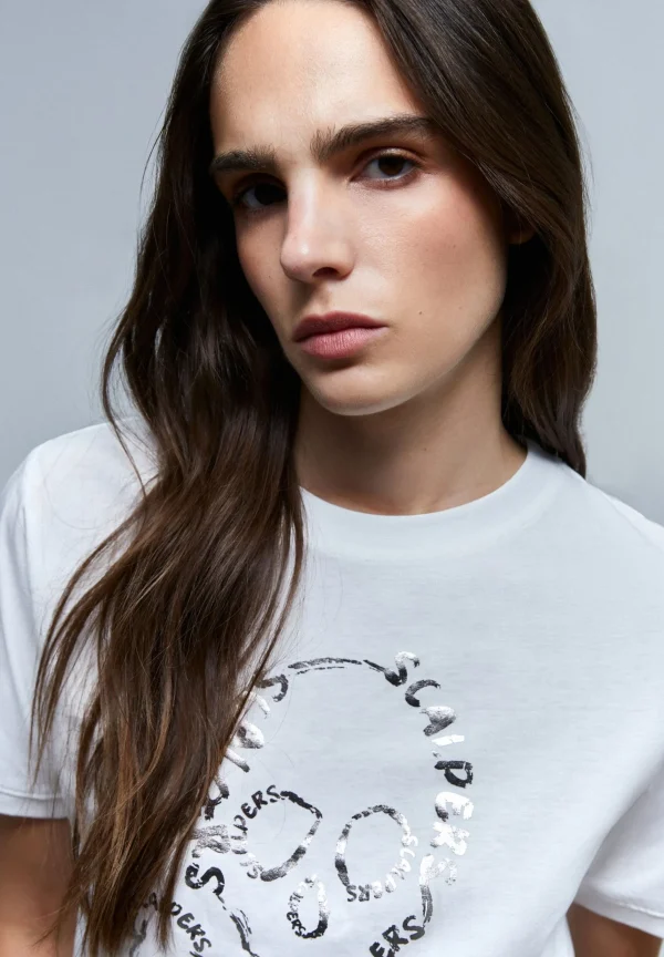 scalperscompany Camiseta Calavera Foil-Mujer Camisetas Y Tops