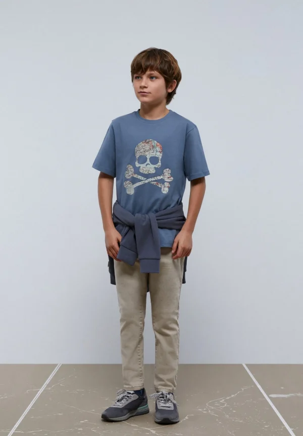 scalperscompany Camiseta Calavera Mapa-Niños Camisetas