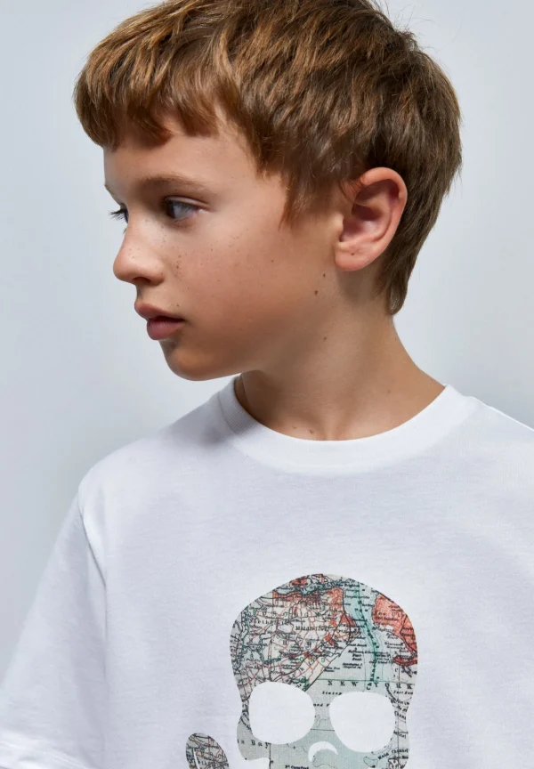 scalperscompany Camiseta Calavera Mapa-Niños Camisetas